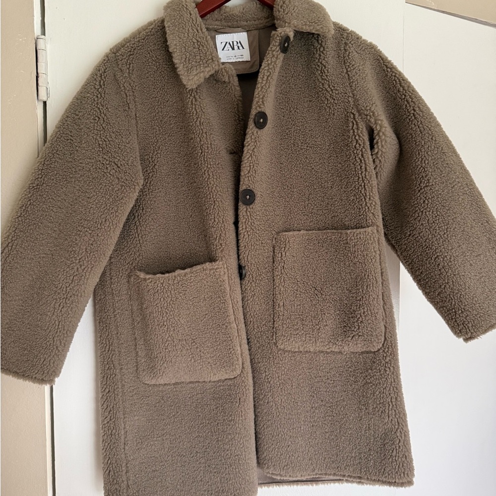 Zara Brown Teddy Trench Coat